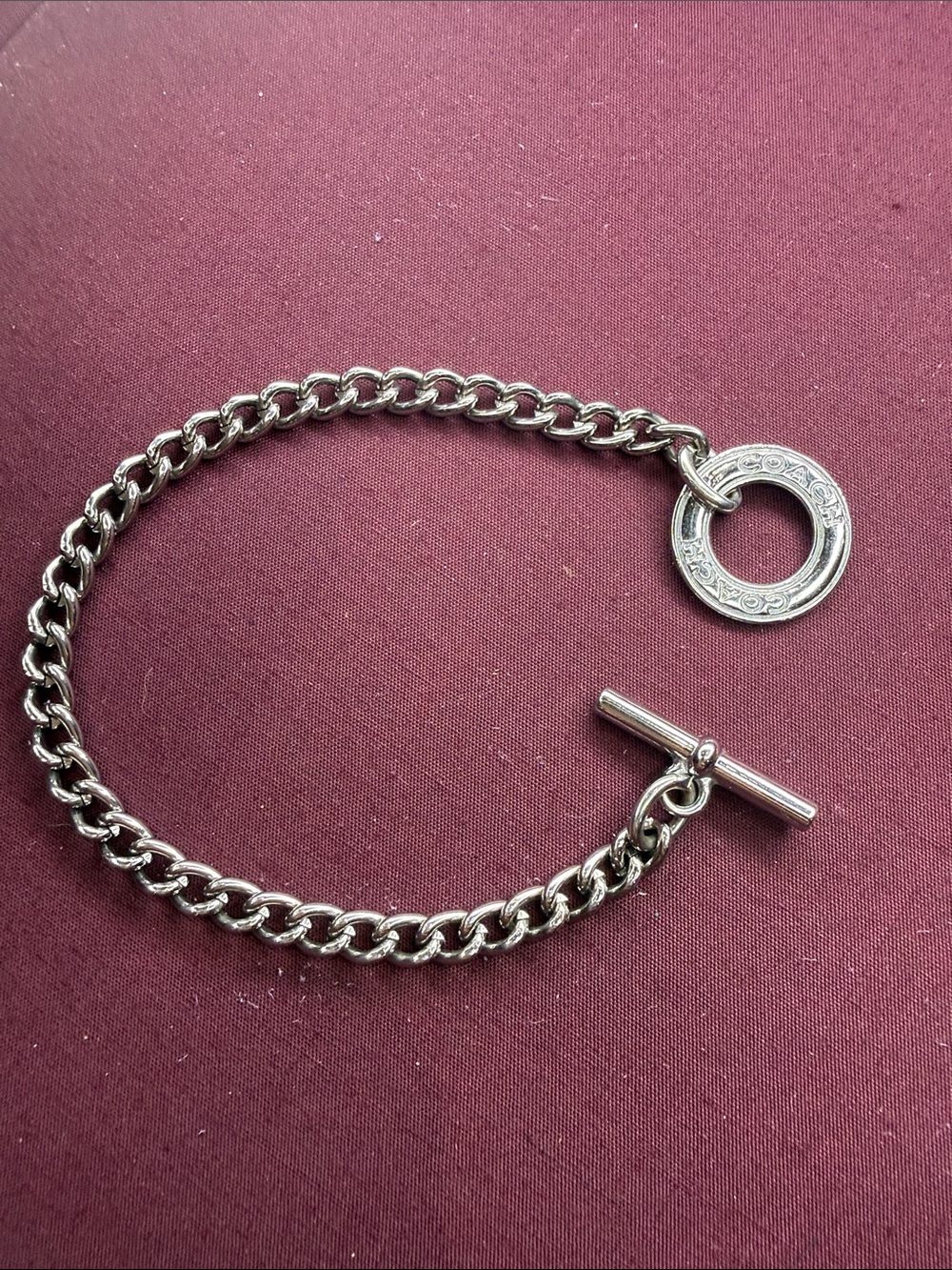 Vintage Coach Silver-Tone Toggle Chain Bracelet